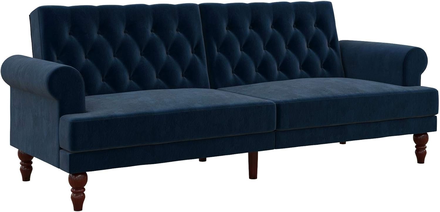 Novogratz 2342679N Upholstered Cassidy, Convertible Sofa Bed, Blue Velvet Futon