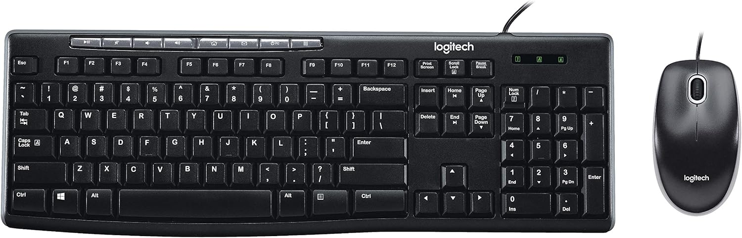 Logitech Media Combo MK200 Full-Size Keyboard and High-Definition Optical Mouse