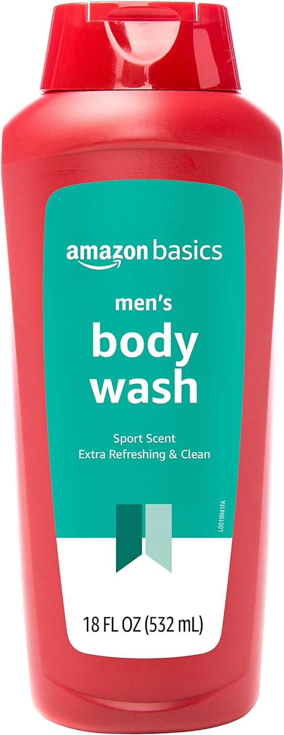 Amazon Basics Men&#39; Body Wash, Sport Scent, 18 fluid ounce, Pack of 1