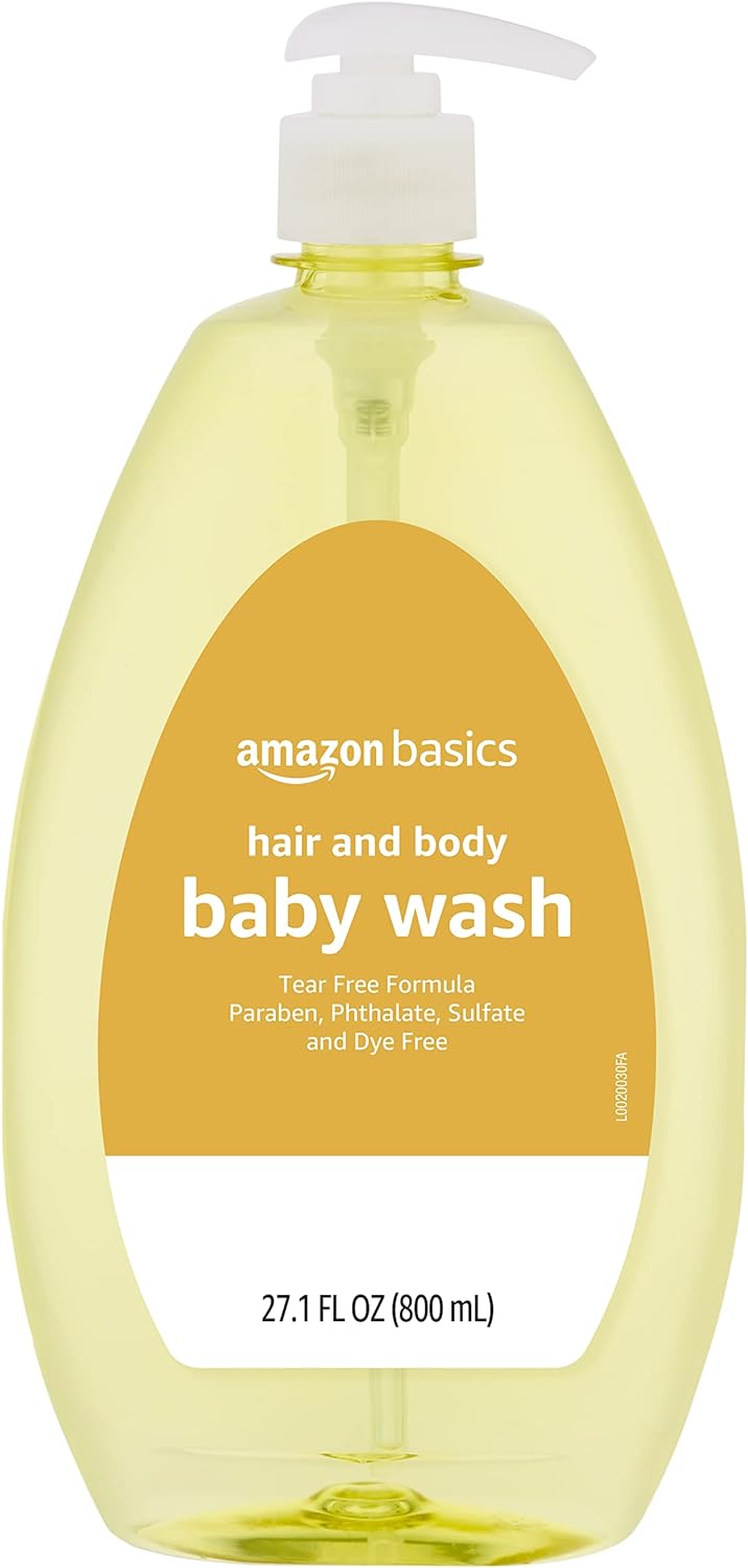 Amazon Basics Tear-Free Baby Hair and Body Wash, 27.1 Fluid Ounce, Lightly Scented, 1-Pack (Previously Solimo)