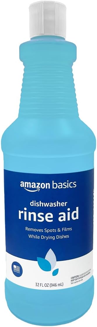 Amazon Basics Dishwasher Rinse Aid Liquid, 32 Fl Oz, Pack of 1