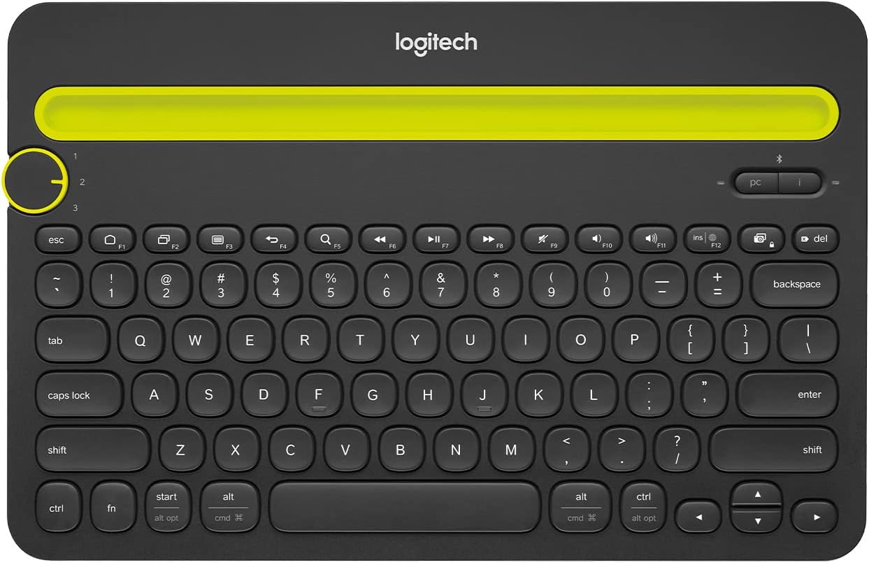 Logitech K480 Wireless Multi-Device Keyboard for Windows, macOS, iPadOS, Android or Chrome OS, Bluetooth, Compact, Compatible with PC, Mac, Laptop, Smartphone, Tablet - Black