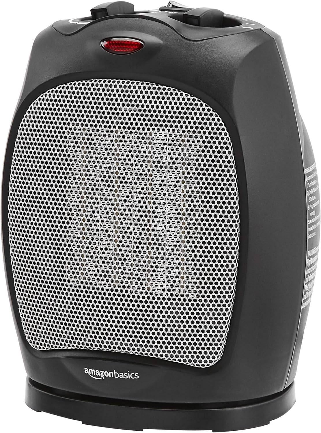 Amazon Basics 1500W Oscillating Ceramic Heater with Adjustable Thermostat, Black