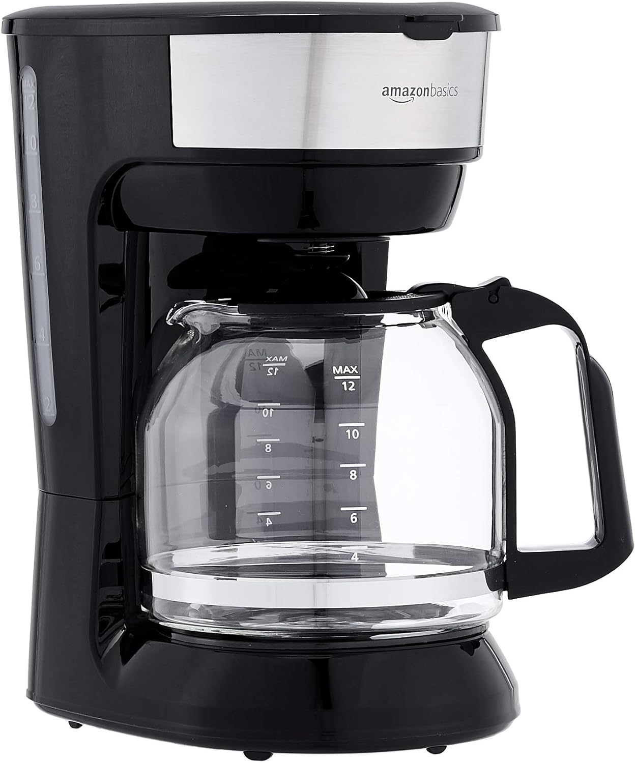 Amazon Basics 12 Cup Coffee Maker With Reusable Filter, Black & Stainless Steel