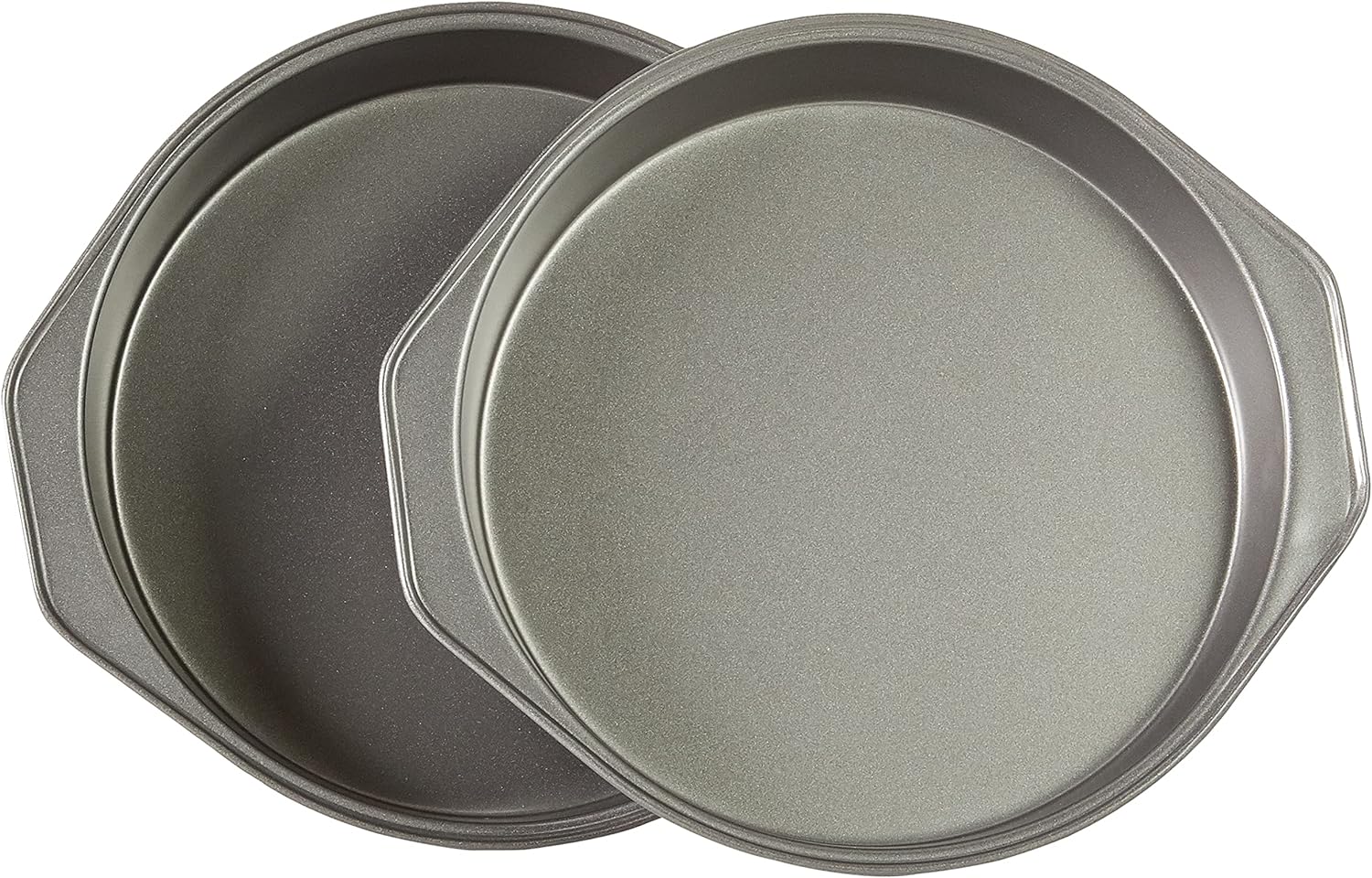 Amazon Basics Nonstick Round Baking Cake Pan, 9 Inch, Set of 2, Gray, 10.7x9.7x1.5cm