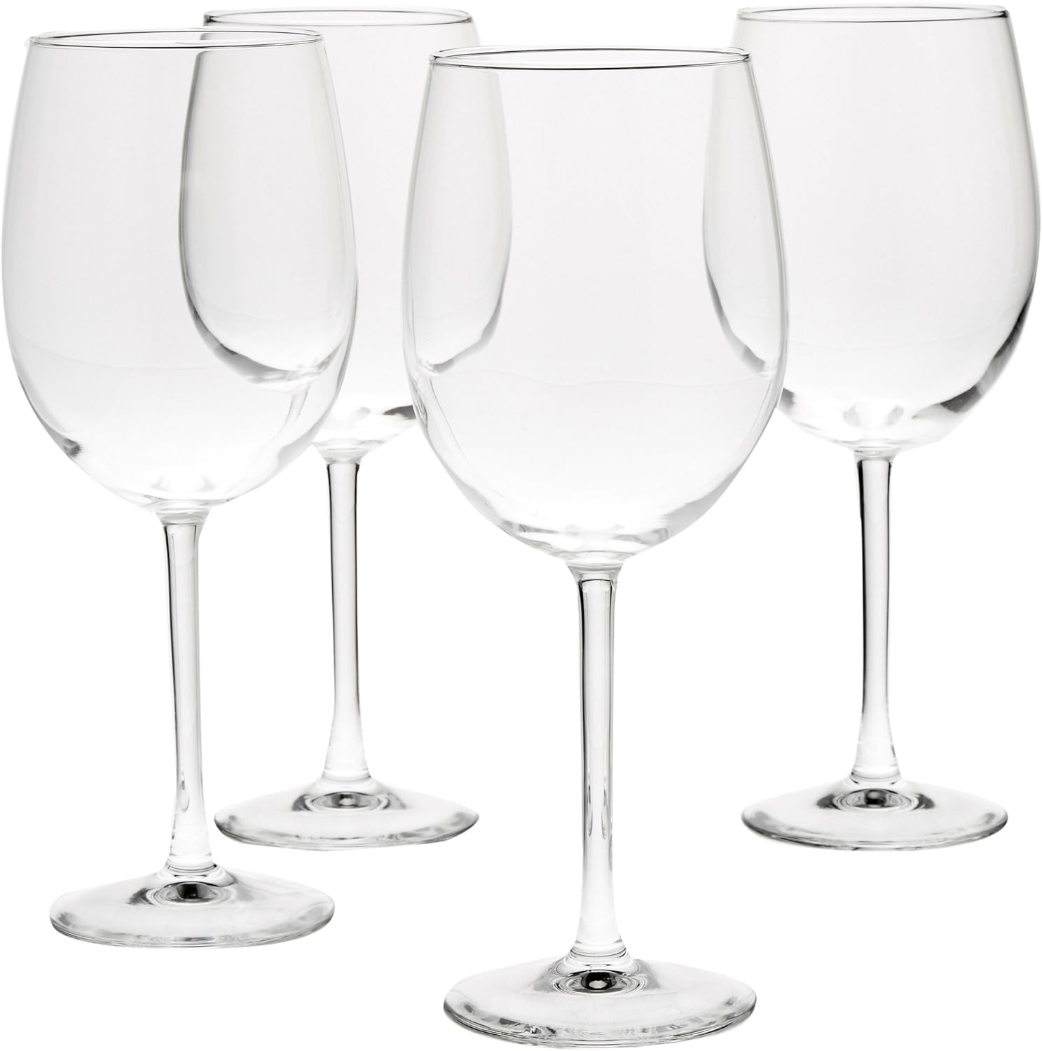 Amazon Basics All-Purpose Wine Glasses, 19-Ounce, Set of 4, Clear