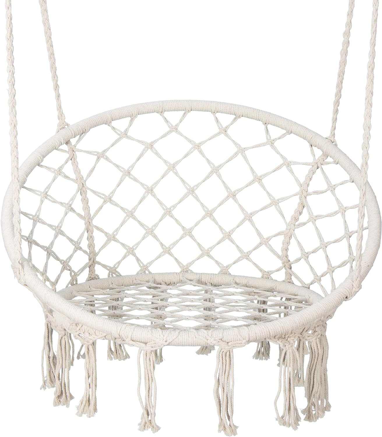 ZENY Hammock Chair Macrame Swing Hanging Rope Cotton Swing Chairs for Indoor Outdoor Bedroom Porch