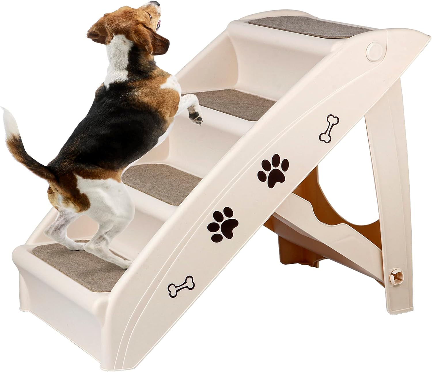 ZENY Foldable Pet Dog Stairs/Steps for Small Pet Dog/Cat, Safe and Durable Pet Ramp Stairs with Non-Slip Pads, for High Beds, Sofa, Car