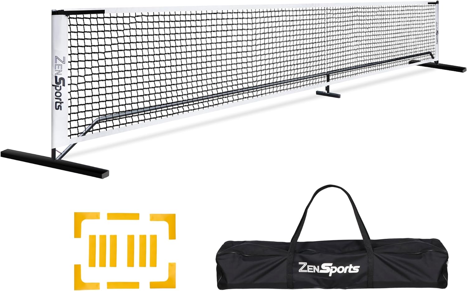 ZENY Portable Pickleball Net Set System with Metal Frame Stand and Regulation Size Net Including Carrying Bag Indoor Outdoor Game