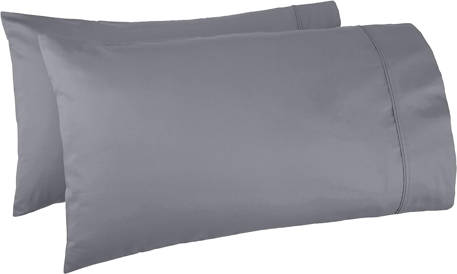 Amazon Basics 400 Thread Count Cotton Pillow Cases, King, Set of 2, Dark Gray, 40" L x 20" W