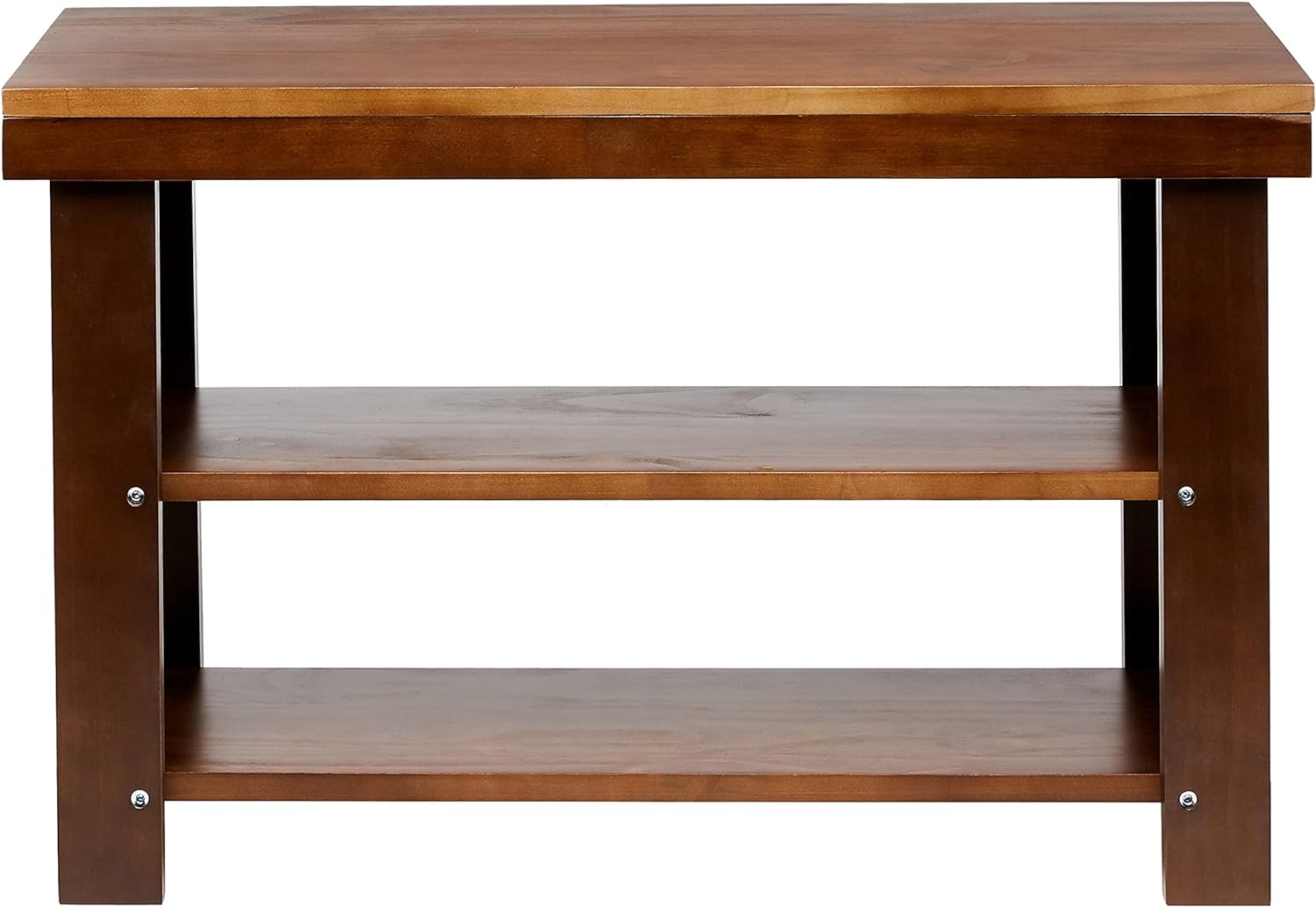 Amazon Basics Solid Pine Wood Entryway Shoe Rack Bench, Espresso, 10.4" D x 27.56" W x 17.72" H