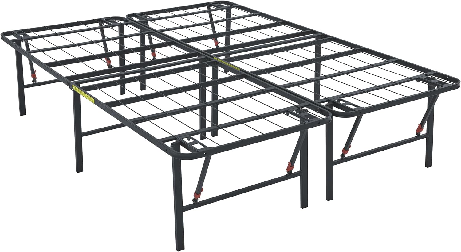 Amazon Basics Foldable Metal Platform Bed Frame with Tool Free Setup, 18 Inches High, Sturdy Steel Frame, No Box Spring Needed, Full, Black