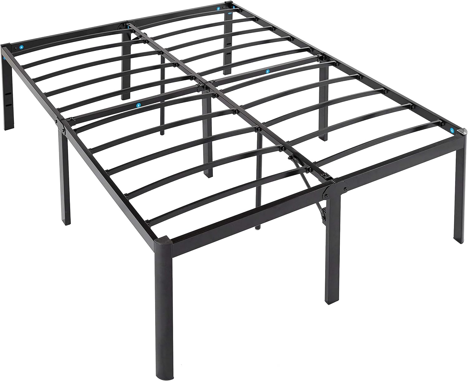 Amazon Basics Heavy Duty Non Slip Bed Frame with Steel Slats, Easy Assembly, 18 inches, Full, Black