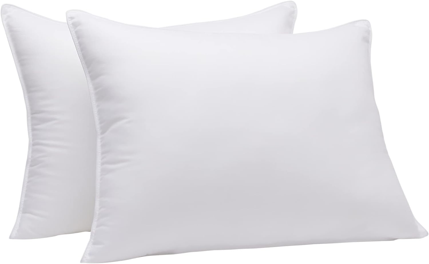 Amazon Basics Down-Alternative Pillows, Soft Density for Stomach and Back Sleepers - 20 x 36 inches, 2-Pack, White