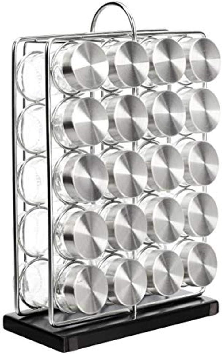 Amazon Basics 20 Jars Spice Organizer Rack, Silver