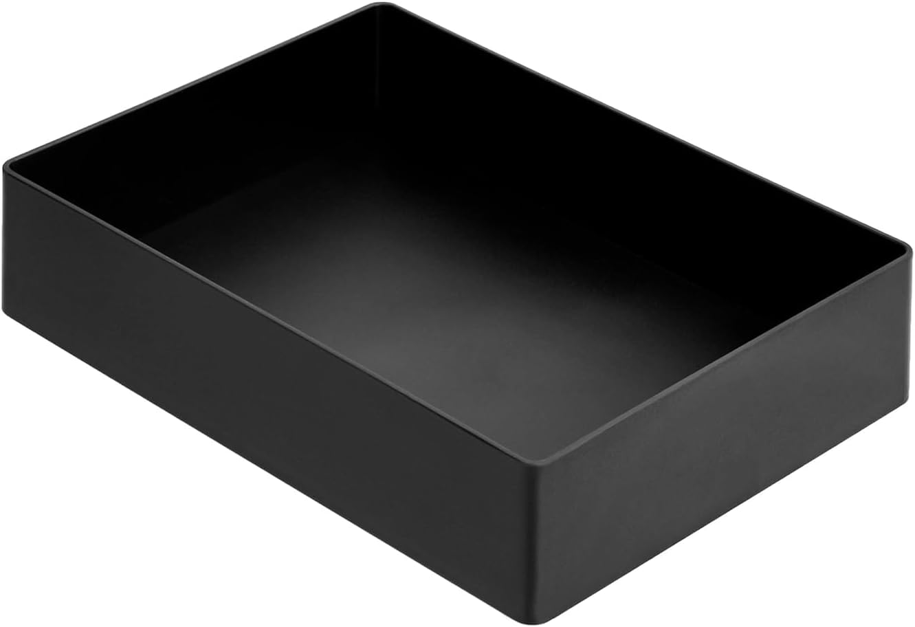 Amazon Basics Rectangular Plastic Desk Organizer, Accessory Tray, Black