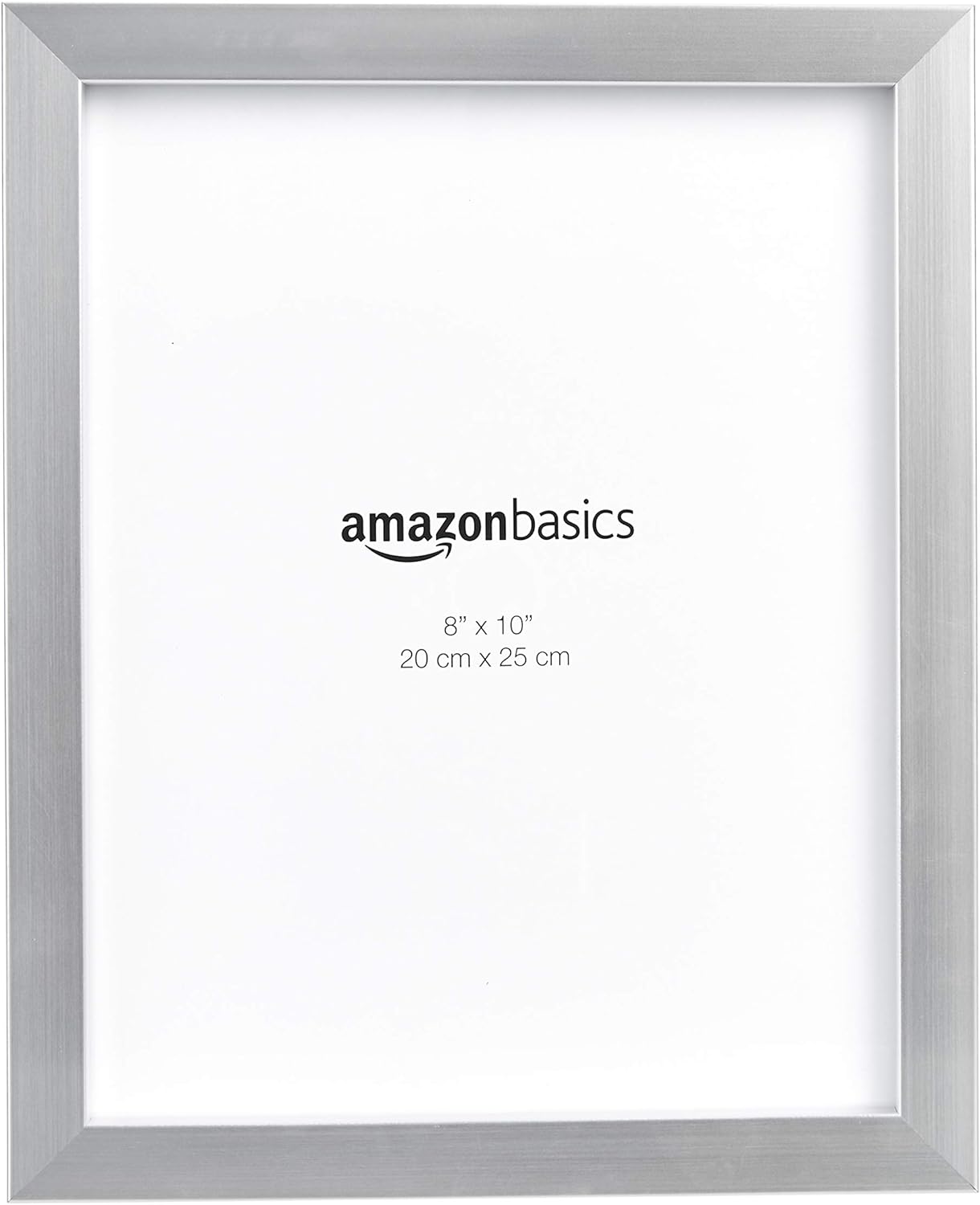 Amazon Basics Rectangular Photo Picture Frame, 8" x 10", Pack of 2, Nickel