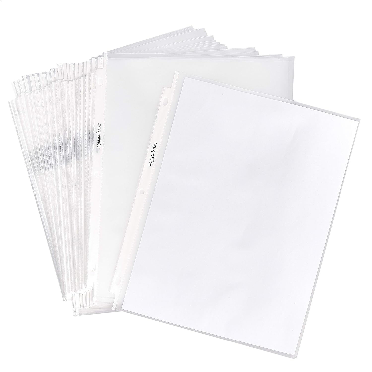 Amazon Basics Sheet Protector, Heavy Duty, Non-Glare, 100 Pack, Clear