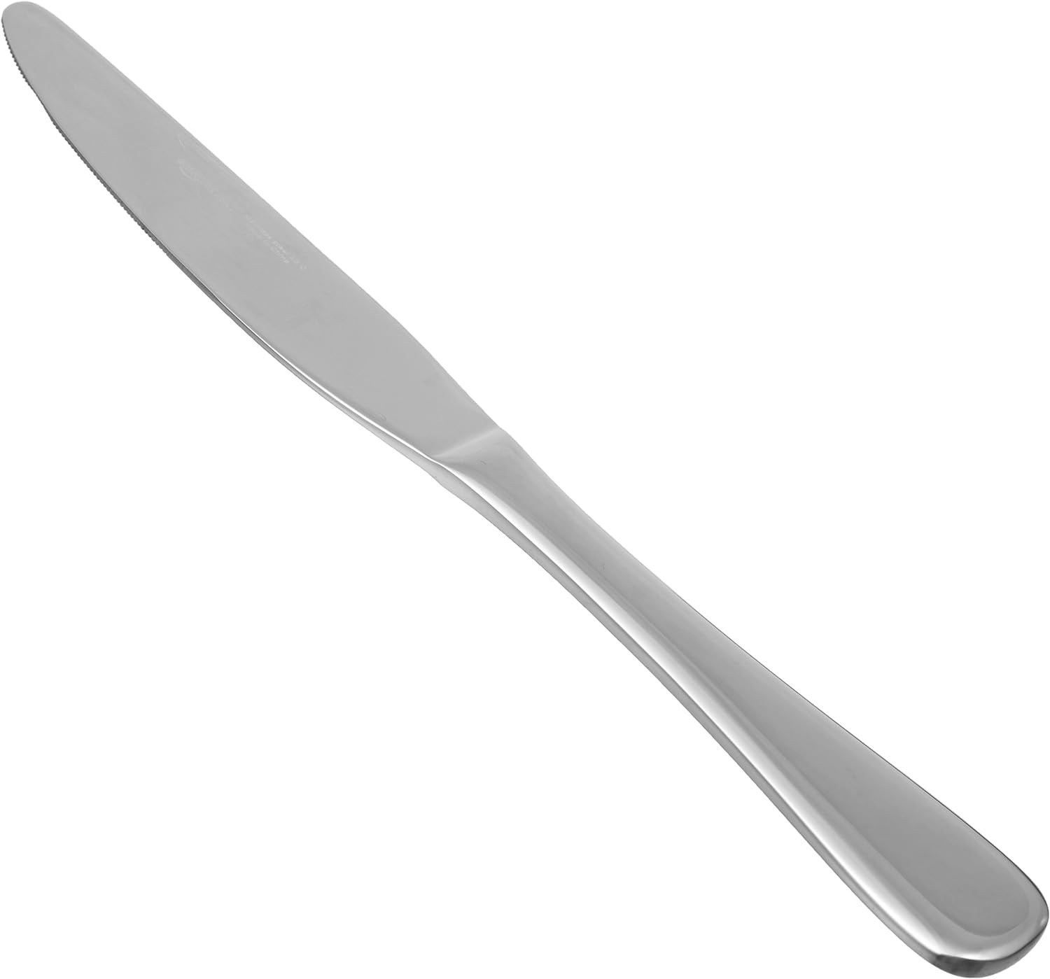 Amazon Basics Stainless Steel Dinner Knives with Round Edge, Pack of 12, Silver