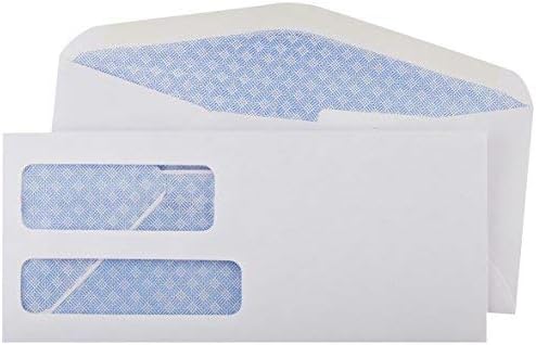 Amazon Basics #9 Double Window Security Tinted Envelopes, One Size, 500 Count, White