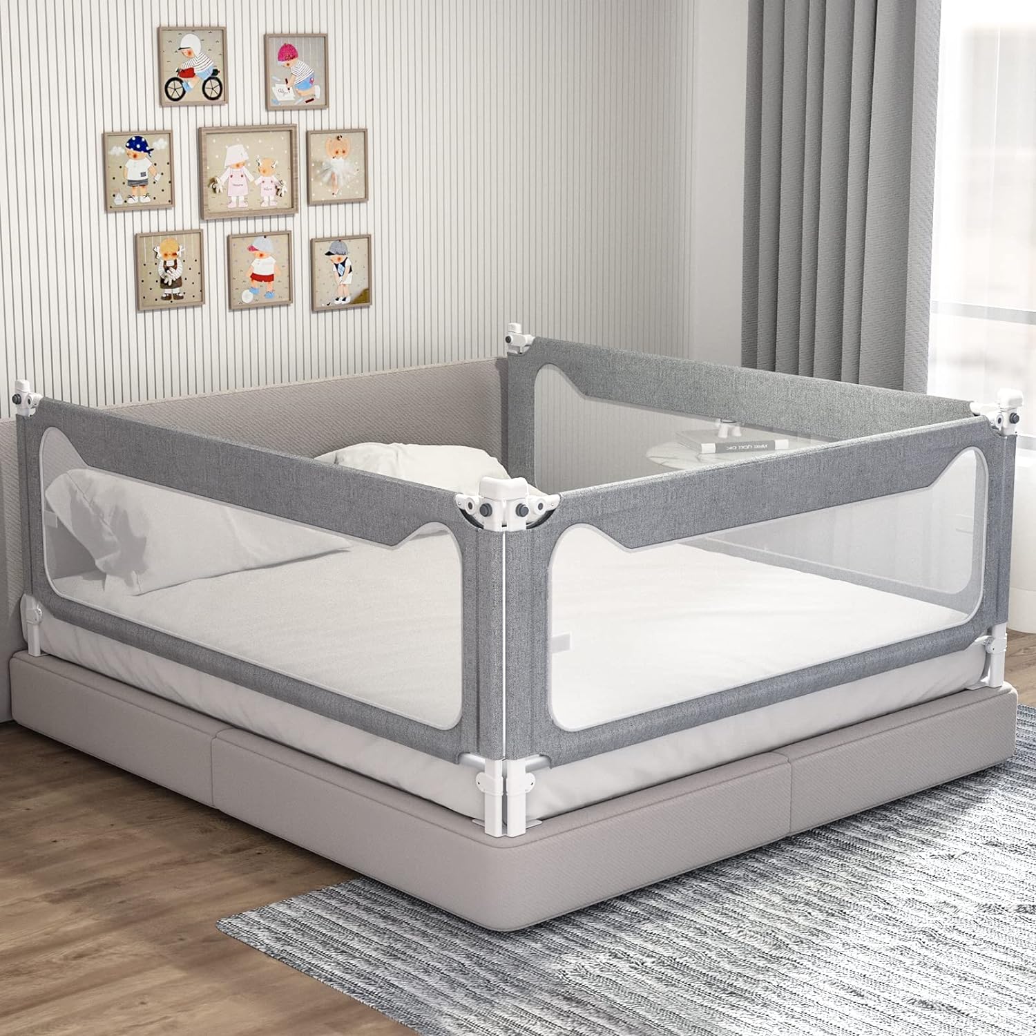 Sephyroth Bed Rails for Toddlers, Upgrade Height Adjustable Baby Bed Rail Guard Specially Designed for Twin, Full, Queen, King Size - Safety Bed Guard Rails for Kids