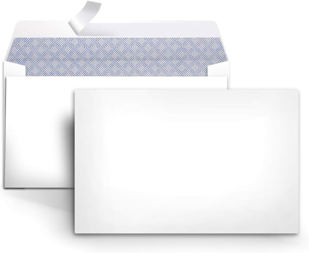 Amazon Basics #6 3/4 Security-Tinted Envelopes with Peel & Seal, 300-Pack, White