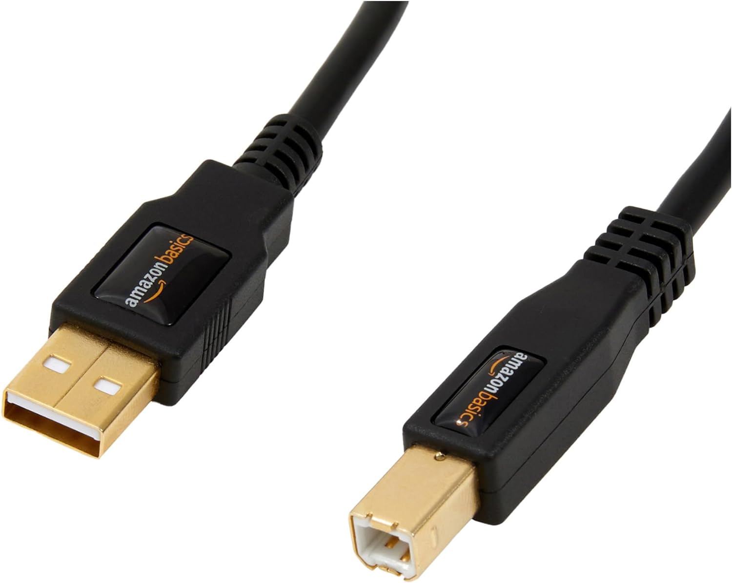 Amazon Basics USB-A to USB-B 2.0 Cable for Printer or External Hard Drive, Gold-Plated Connectors, 6 Foot, Black