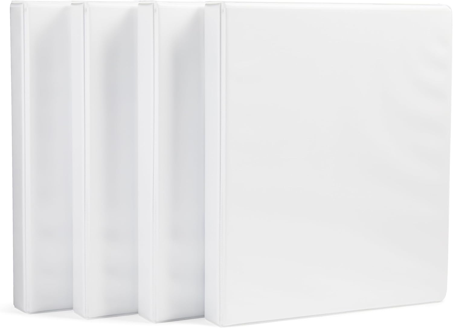 Amazon Basics 3-Ring Binder, 1-Inch - White, 4-Pack