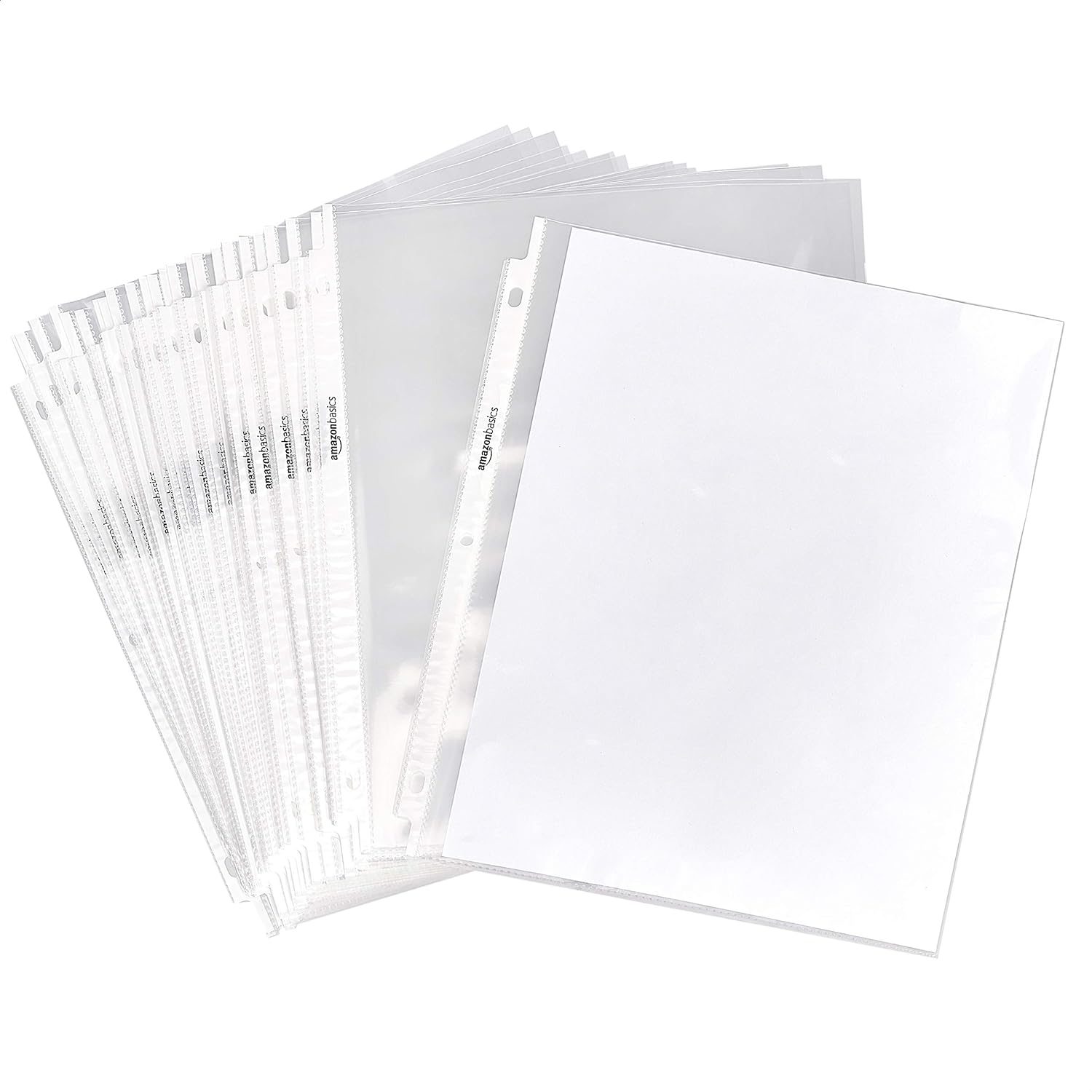 Amazon Basics Clear Sheet Protectors for 3 Ring Binder, 8.5 x 11 Inch,Polypropylene, 100-Pack