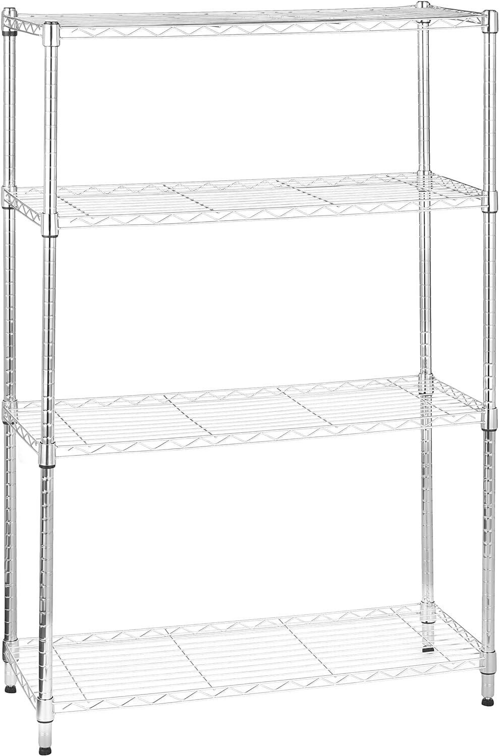 Amazon Basics 4-Shelf Adjustable, Heavy Duty Storage Shelving Unit (350 lbs loading capacity per shelf), Steel Organizer Wire Rack, Chrome Silver, 36" L x 14" W x 54" H