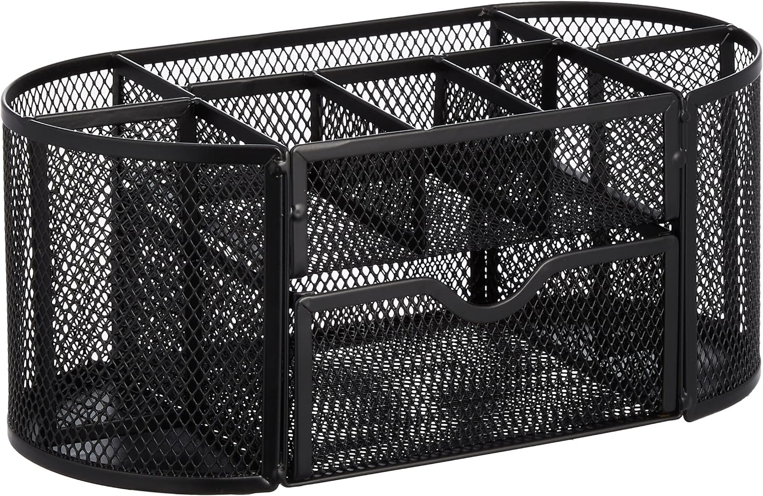 Amazon Basics Mesh Desk Office Organizer, Black, 9.25" x 4.53" x 3.94"