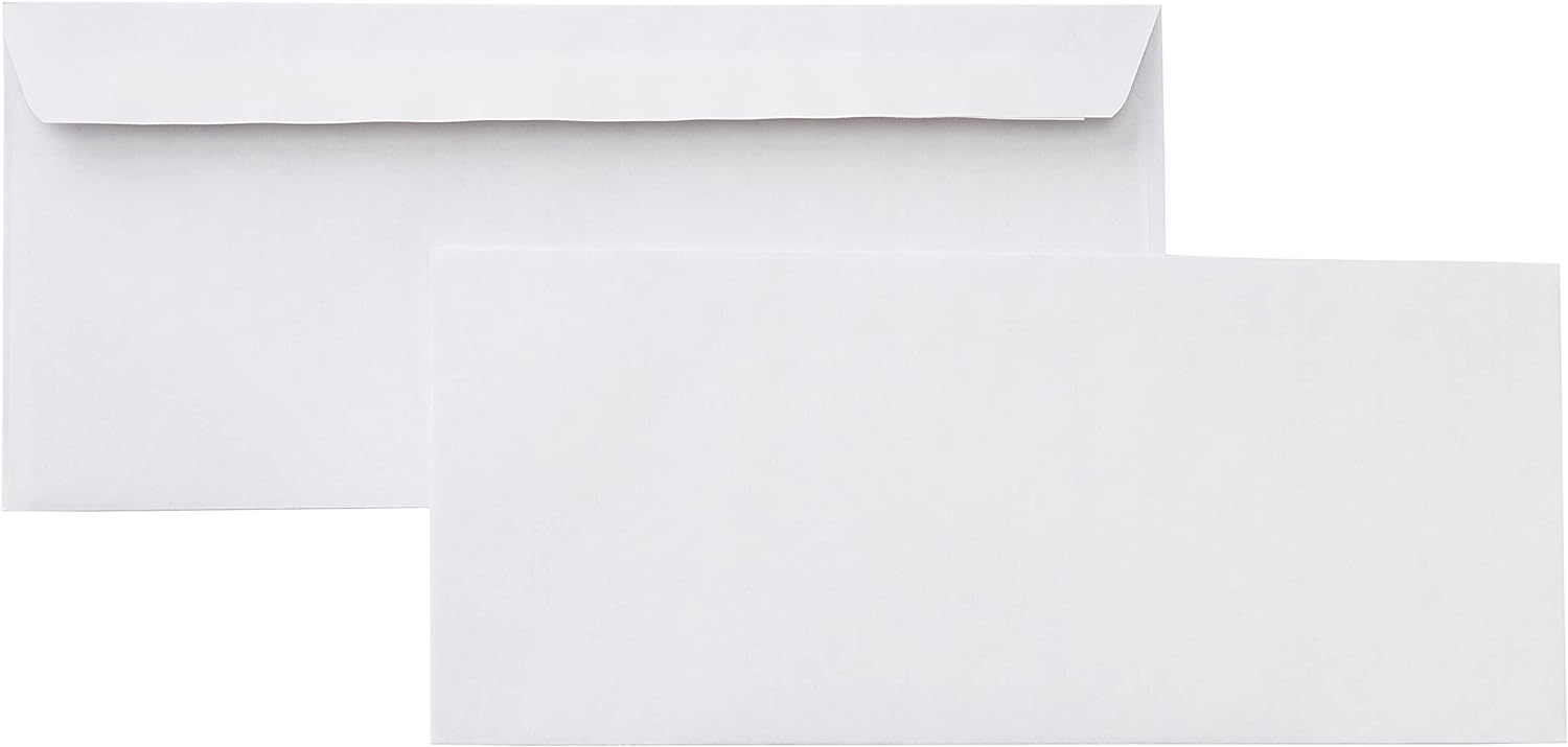 Amazon Basics #10 Security-Tinted Self-Seal Business Letter Envelopes, Peel & Seal Closure - 500-Pack, White