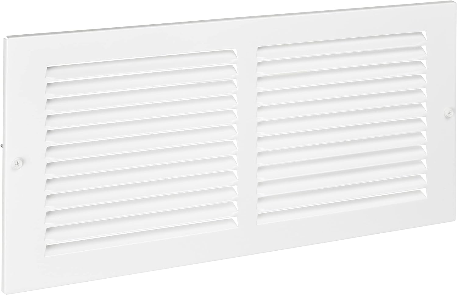 Amazon Basics 1RA1406WH White 14 W X 6 H Return Air Grille Duct Cover for Ceiling and Wall 1 Pack