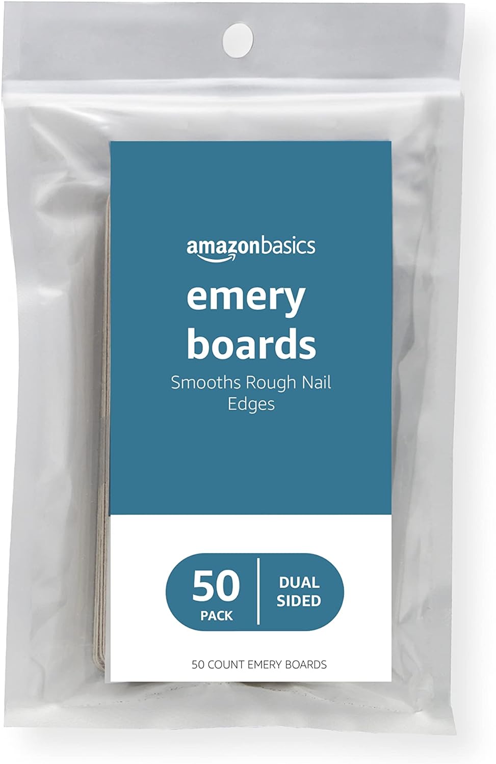 Amazon Basics Nail File Emery Boards, 50 Count