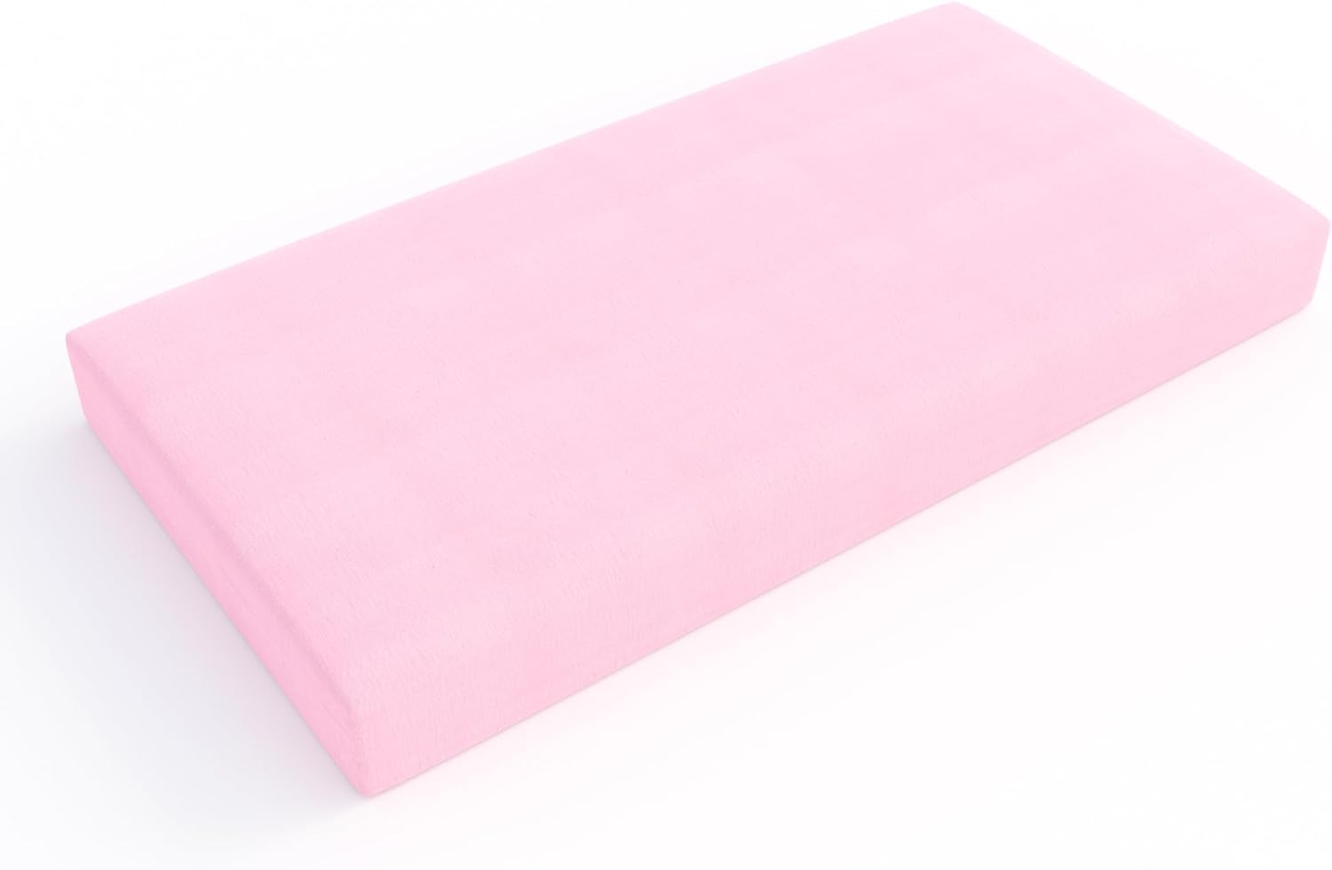 Amazon Basics 100% Cotton Jersey Crib Sheet, 28 x 52 Inches, Pink