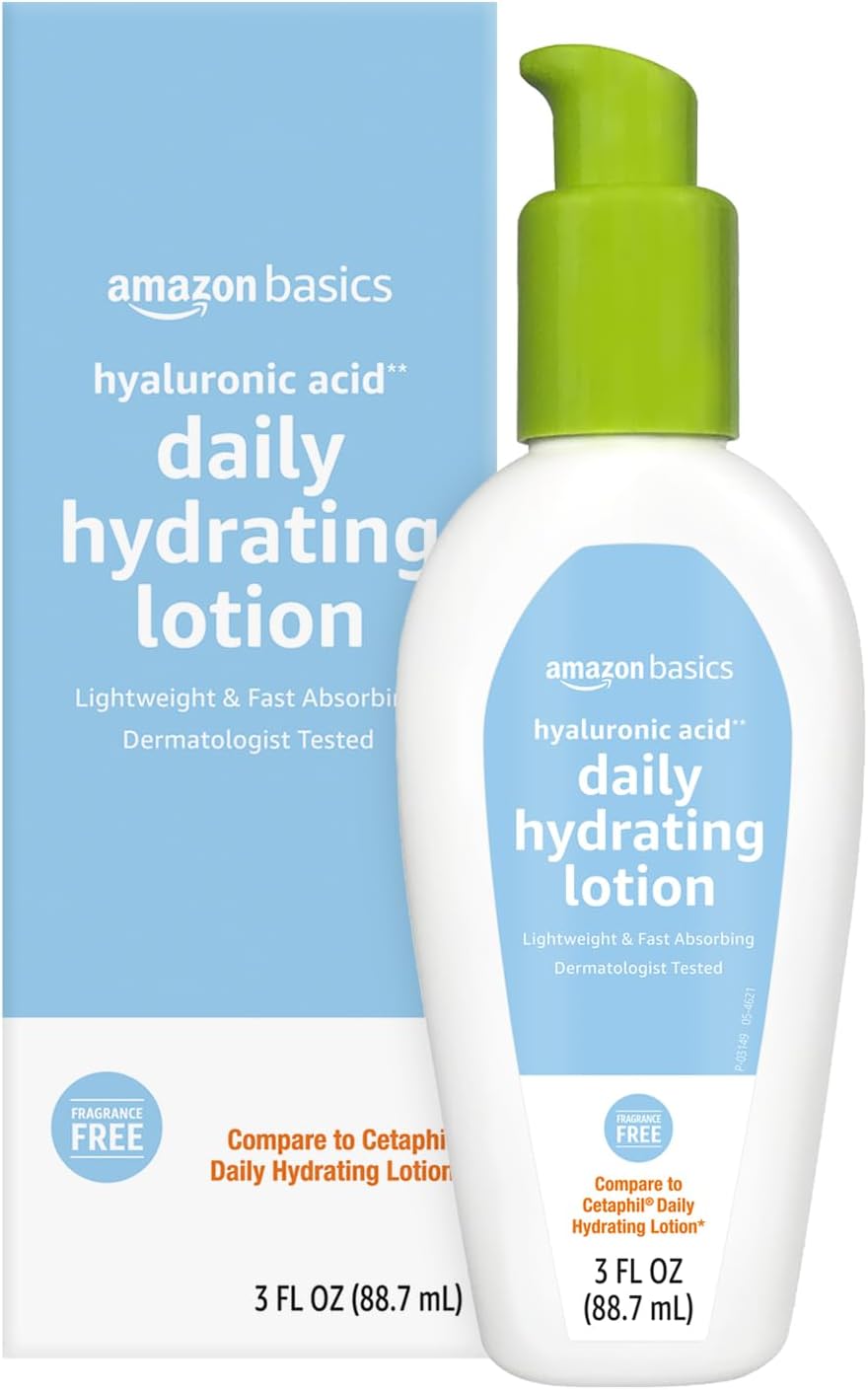 Amazon Basics Hyaluronic Acid Daily Hydrating Lotion, 3 Fluid Ounces, 1-Pack