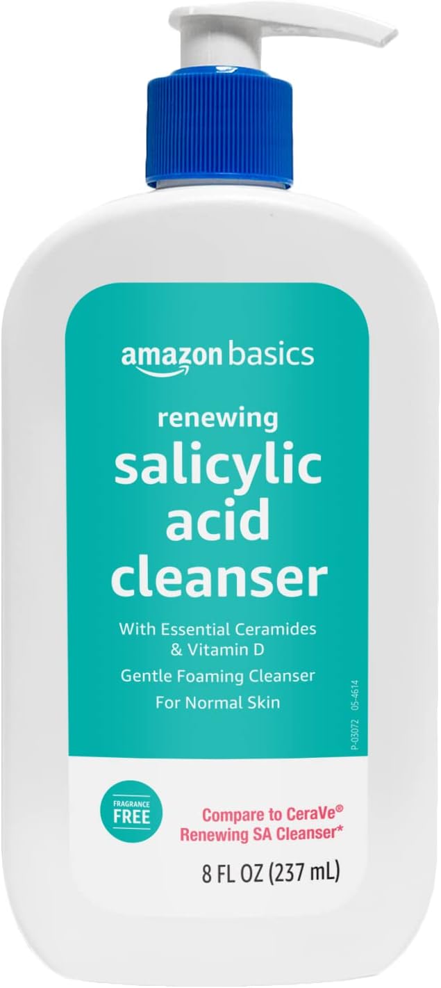 Amazon Basics Renewing Salicylic Acid Cleanser, Unscented, 8 Fluid Ounces, 1-Pack