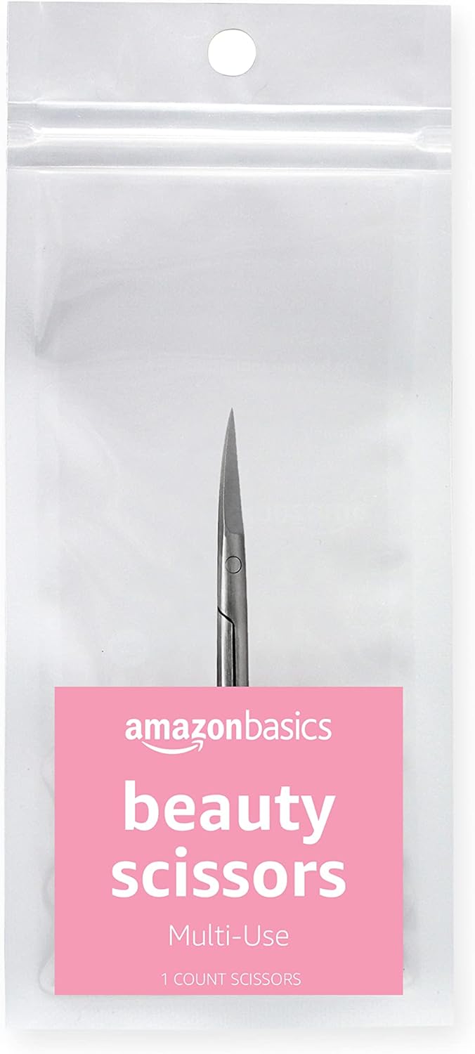 Amazon Basics Beauty Scissors, Stainless Steel, Silver