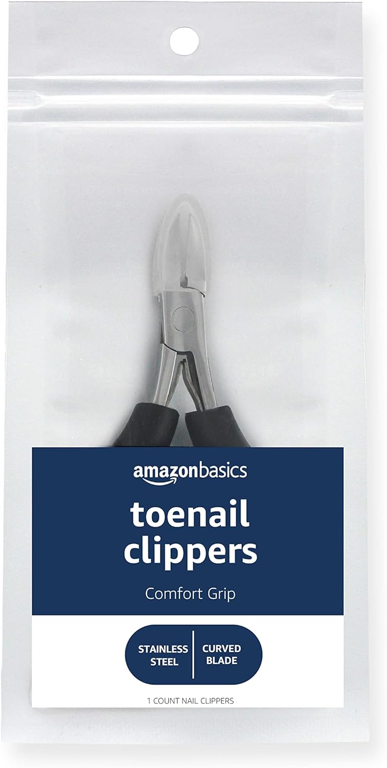 Amazon Basics Toenail Clippers with Comfort Grip