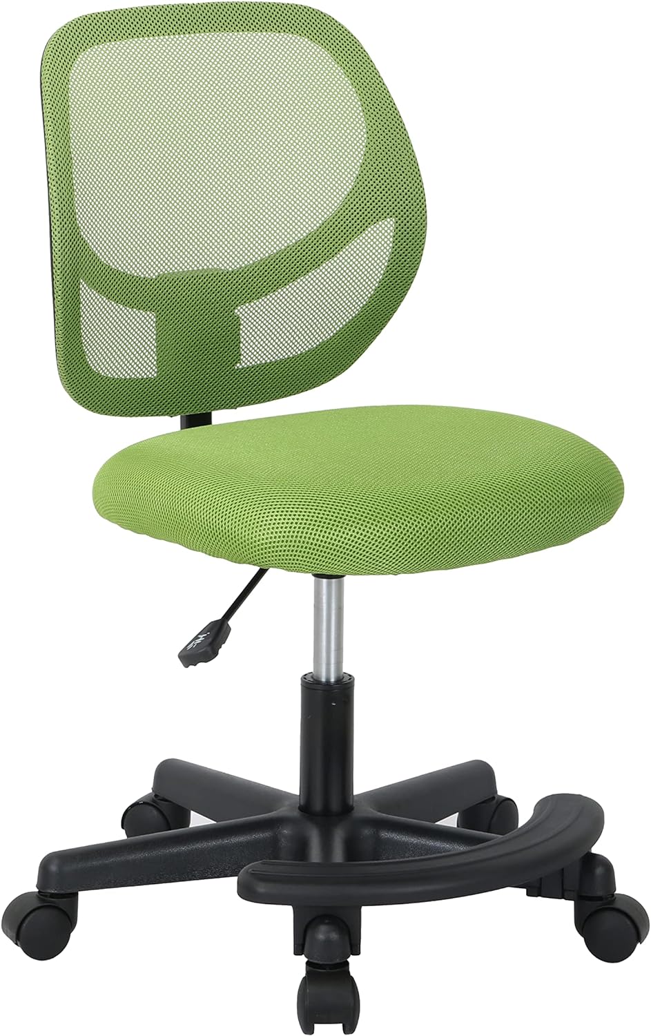 Amazon Basics Kids Adjustable Mesh Low-Back Swivel Study Desk Chair with Footrest, Green