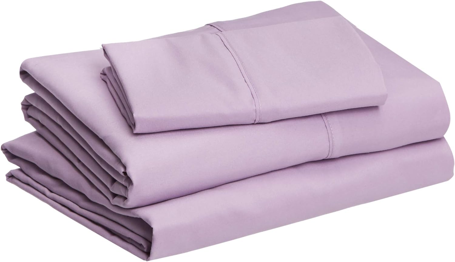 Amazon Basics 3 Piece Lightweight Super Soft Easy Care Microfiber Bed Sheet Set with 14 Deep Pockets, Twin, Frosted Lavender, Solid