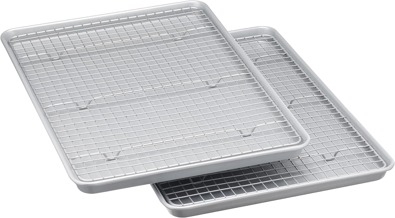 Amazon Basics Nonstick Baking Sheets & Cooling Rack Set, Half Sheet Size, 2-Pack