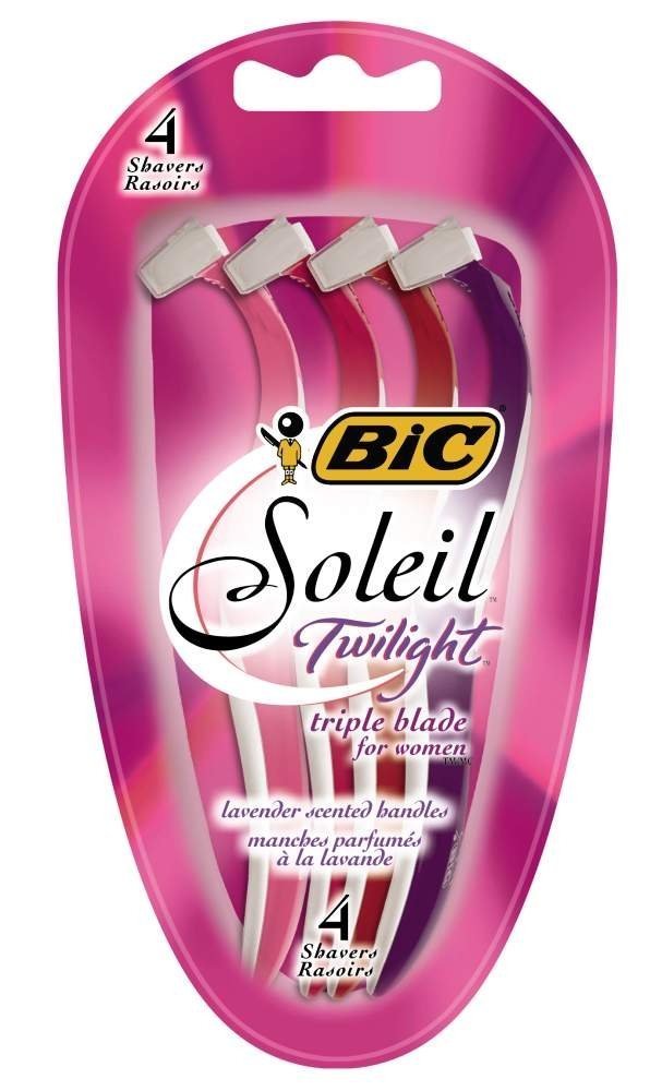 BIC Soleil Smooth Scented Women' Disposable Razor, Triple Blade, Moisture Strip for a Smooth Shave, 4 Count - Pack of 2