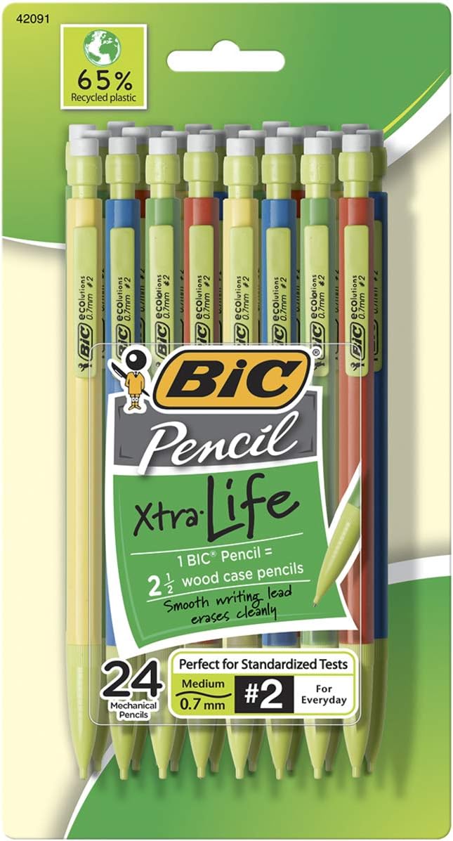 BIC Ecolutions Xtra-Smooth Mechanical Pencil, Medium Point (0.7mm), 24 Count
