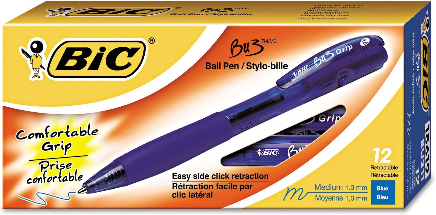 BIC Ballpoint Retractable Pens (BU311BE), Blue