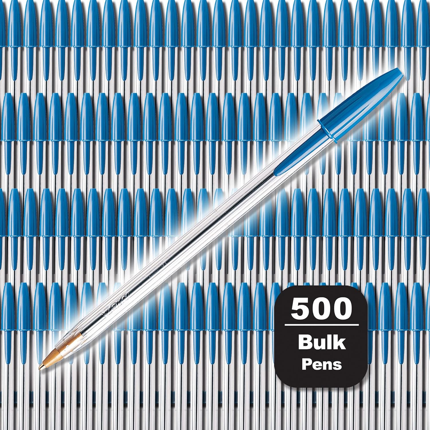 BIC Cristal Xtra Smooth Blue Ballpoint Pens, Medium Point (1.0mm), 500-Count Pack of Bulk Pens, World' No. 1 Ball Pen