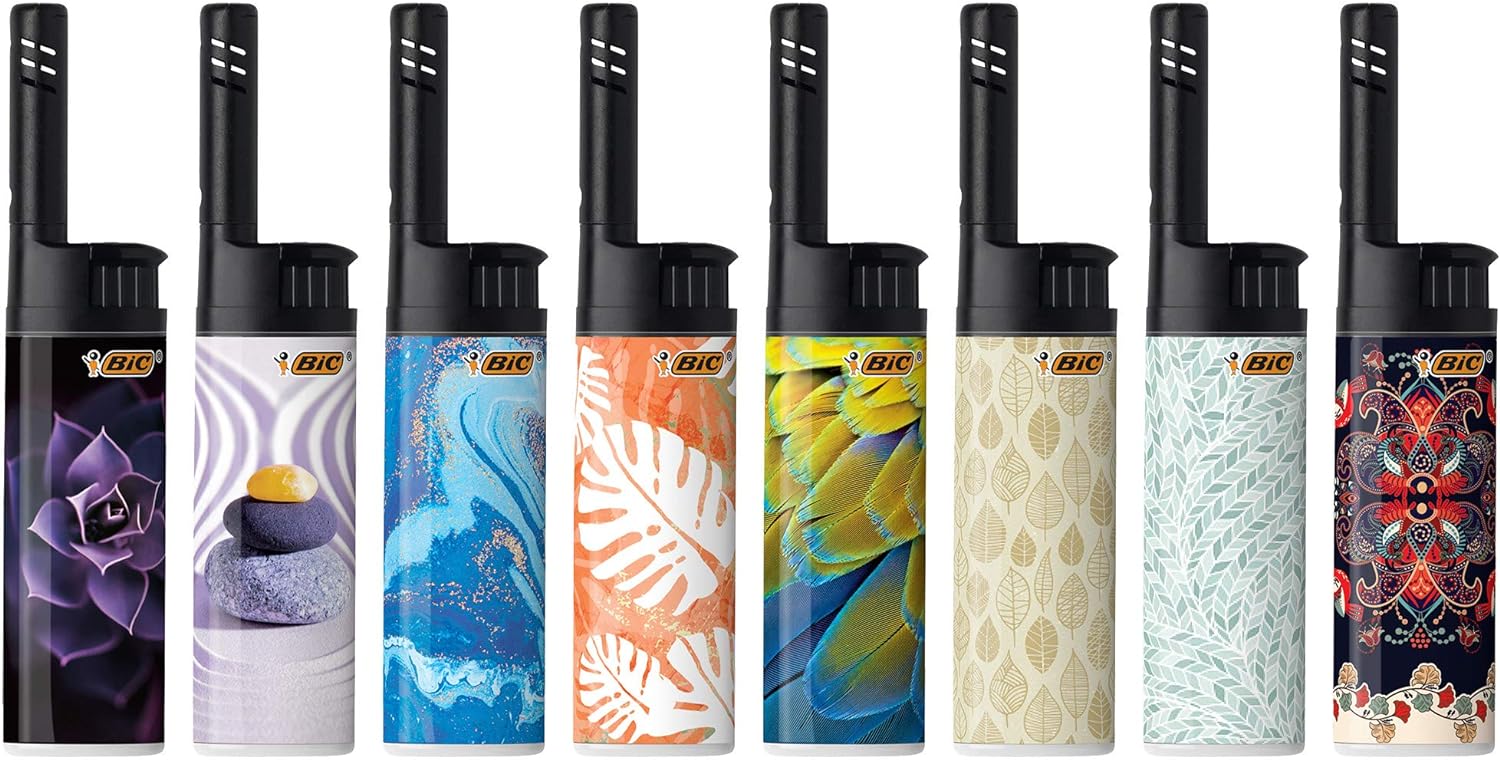 BIC EZ Reach Candle Lighter, The Ultimate Lighter with Wand for Candles, Assorted Designs, 3 Count Pack of Long Lighters