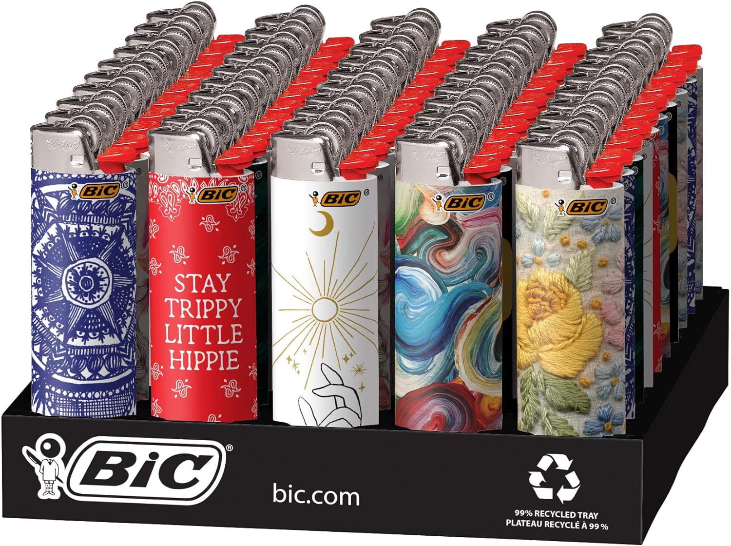 BIC Special Edition Bohemian Series Lighters, 50-Count Tray