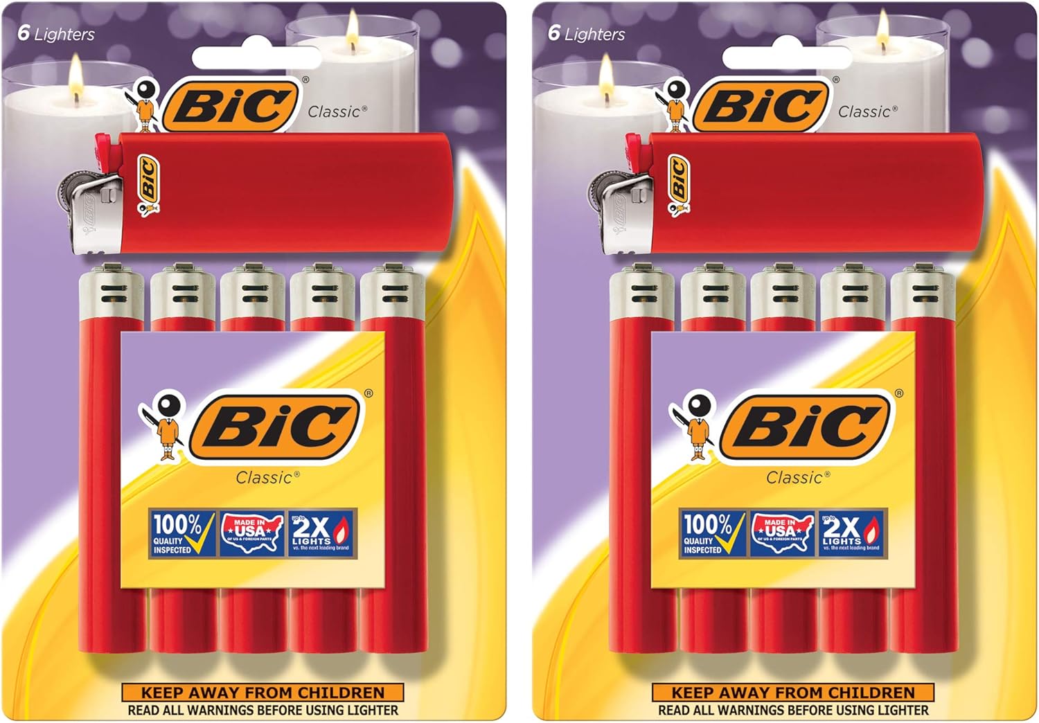 BIC Classic Lighter, Red, 12-Pack (Packaging May Vary)