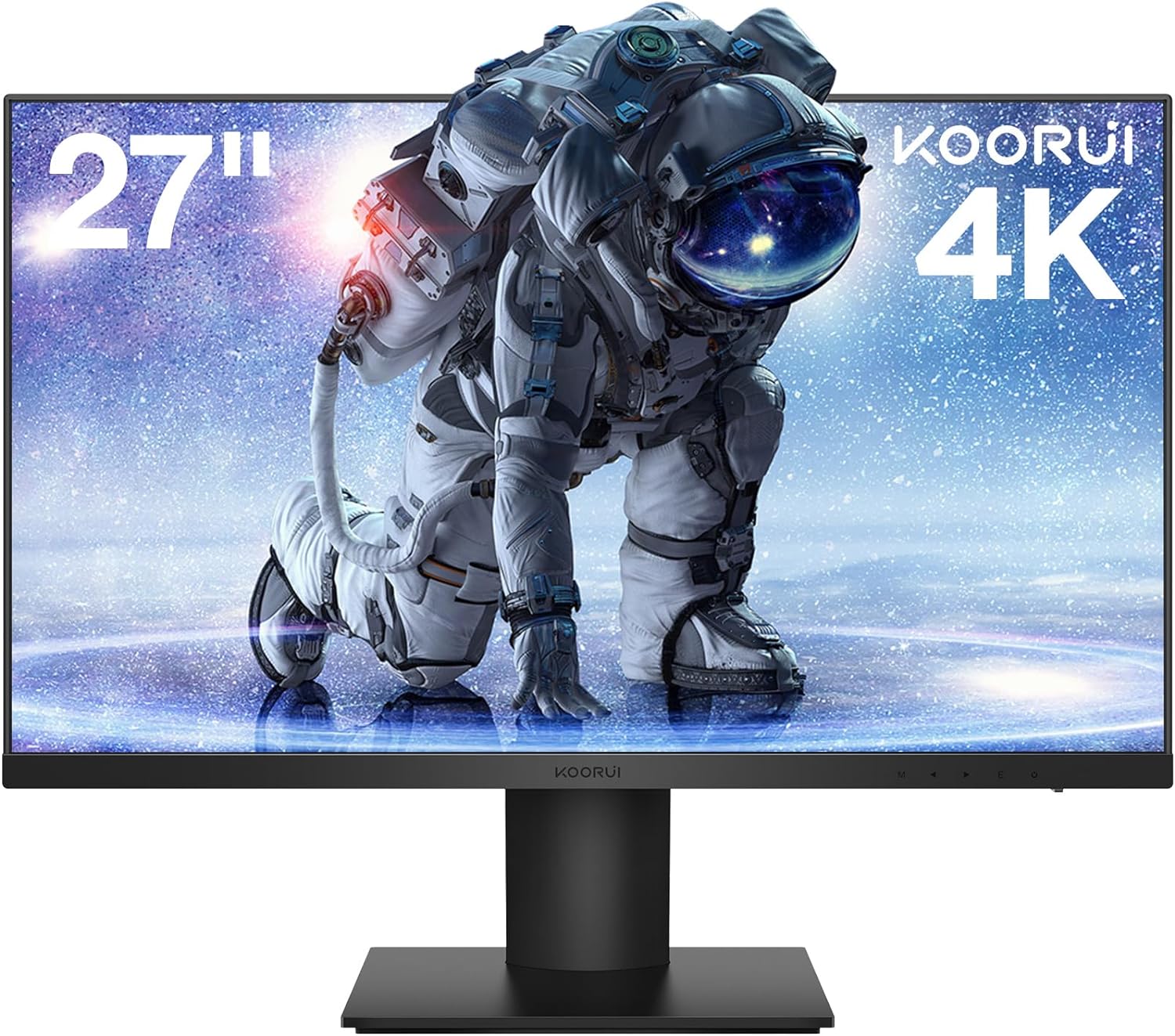 KOORUI 4K Monitor 27 inch 3840 X 2160 UHD Gaming Monitor, IPS with VESA, AdaptiveSync, HDR10, 90% DCI-P3, HDMI, DisplayPort Computer Monitor, Black, N07